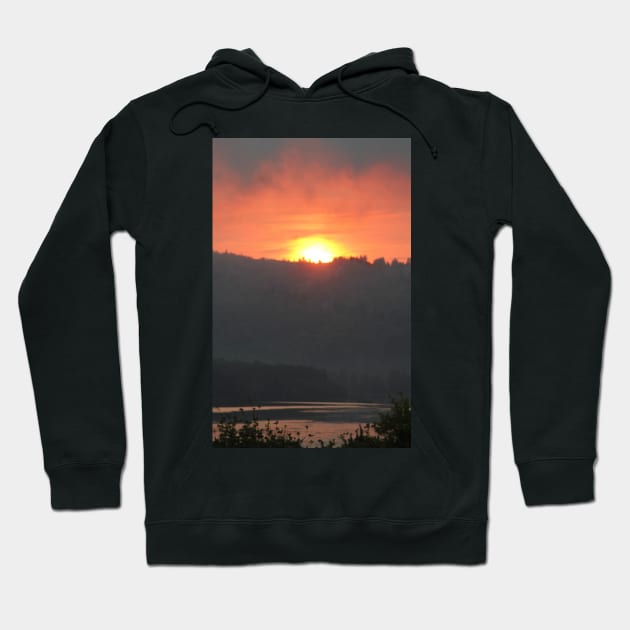 Golden Sunrise Over the Columbia River 2 Hoodie by DlmtleArt